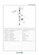 Diagramm eines Kludi-Waschtisch-Einhandmischers mit detaillierter Teilelistung, einschließlich Einzelteilen wie Hebel, Strahlregler und Keramikeinheit.